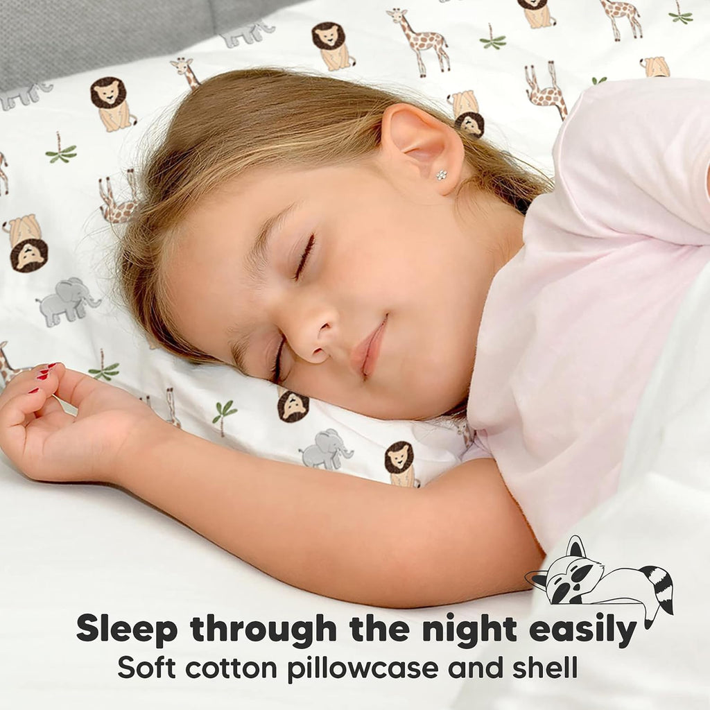 Toddler Pillow with Pillowcase - 13x18 My Little Dreamy Kids Travel Bed Pillows for Sleeping, Organic Cotton Small Pillowcase, Soft &…