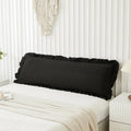 Merryword Black Body Pillow Cover 20x54inches Long Pillowcase Ruffled Pillowcases Shabby Chic Ruffled Fringe Decor Body Ruffled Pillow Sham…