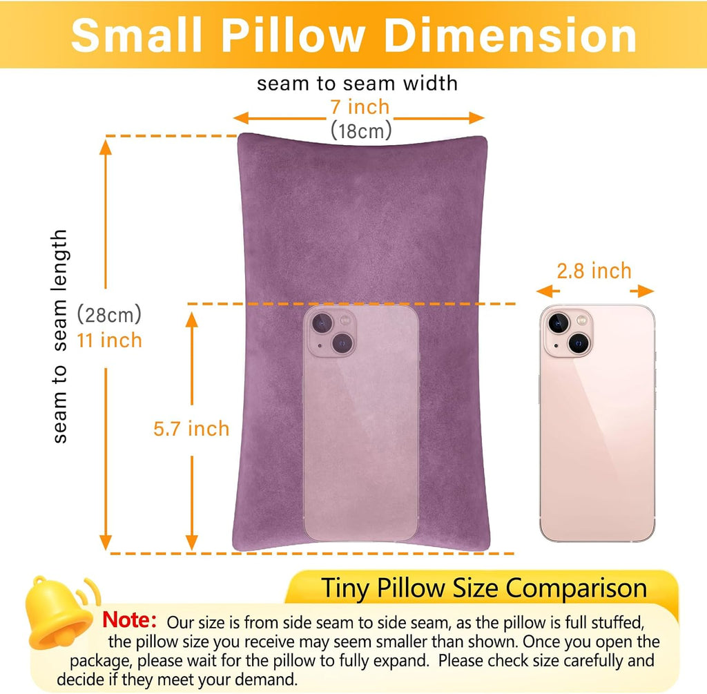 1 MIDDLE ONE 2 Pack Small Pillow, Memory Foam Mini Pillow 11 X 7 Inches for Travel, Sleeping, Nap and Neck, Knee, Lumbar Support, Tiny…