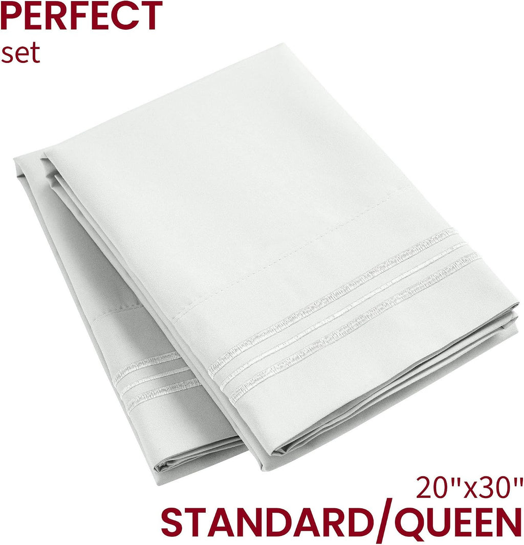 Mellanni Pillow Cases - Luxury, Extra Soft, Cooling Pillow Covers - 2 PC Iconic Collection Pillowcases - Envelope Closure (Standard/Queen 2…
