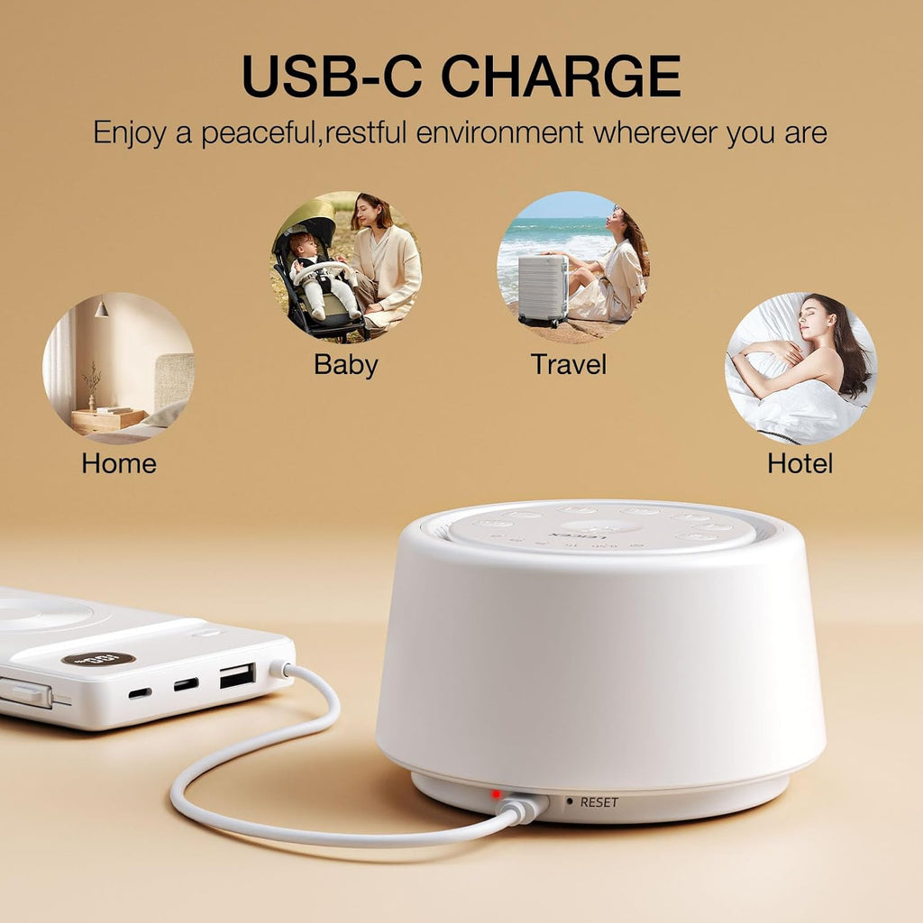 Leicex White Noise Sound Machine | Sound Machine for Baby Rechargeable | 30 Soothing Sounds | 10 Colors Night Light | White Noise Machine f…
