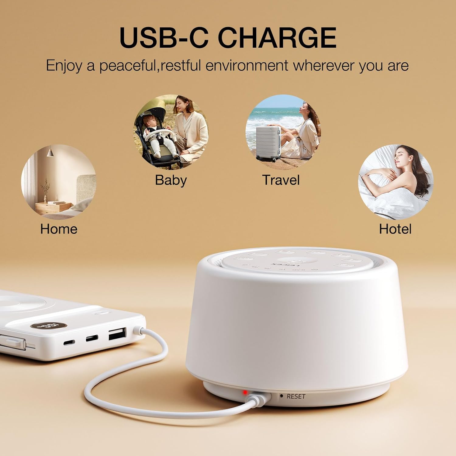 Leicex White Noise Sound Machine | Sound Machine for Baby Rechargeable | 30 Soothing Sounds | 10 Colors Night Light | White Noise Machine f…