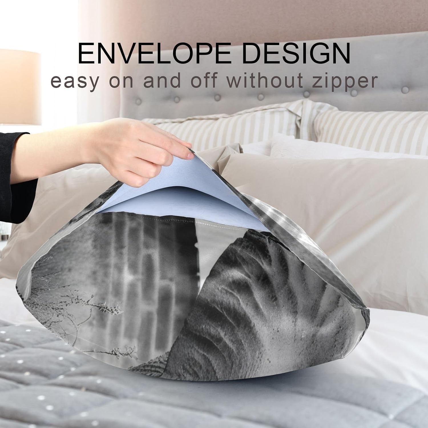 Blueangle Elephant Satin Pillowcase for Hair and Skin Silk Pillowcase, Queen Size(20x30 inches) - Satin Pillow Covers with Envelope Closure
