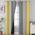 Estelartextiler Grey and Yellow Blackout Curtains 84 Inch Length 2 Panels Set, 100% Blackout Curtains for Living Room, Thermal Insulated Gr…