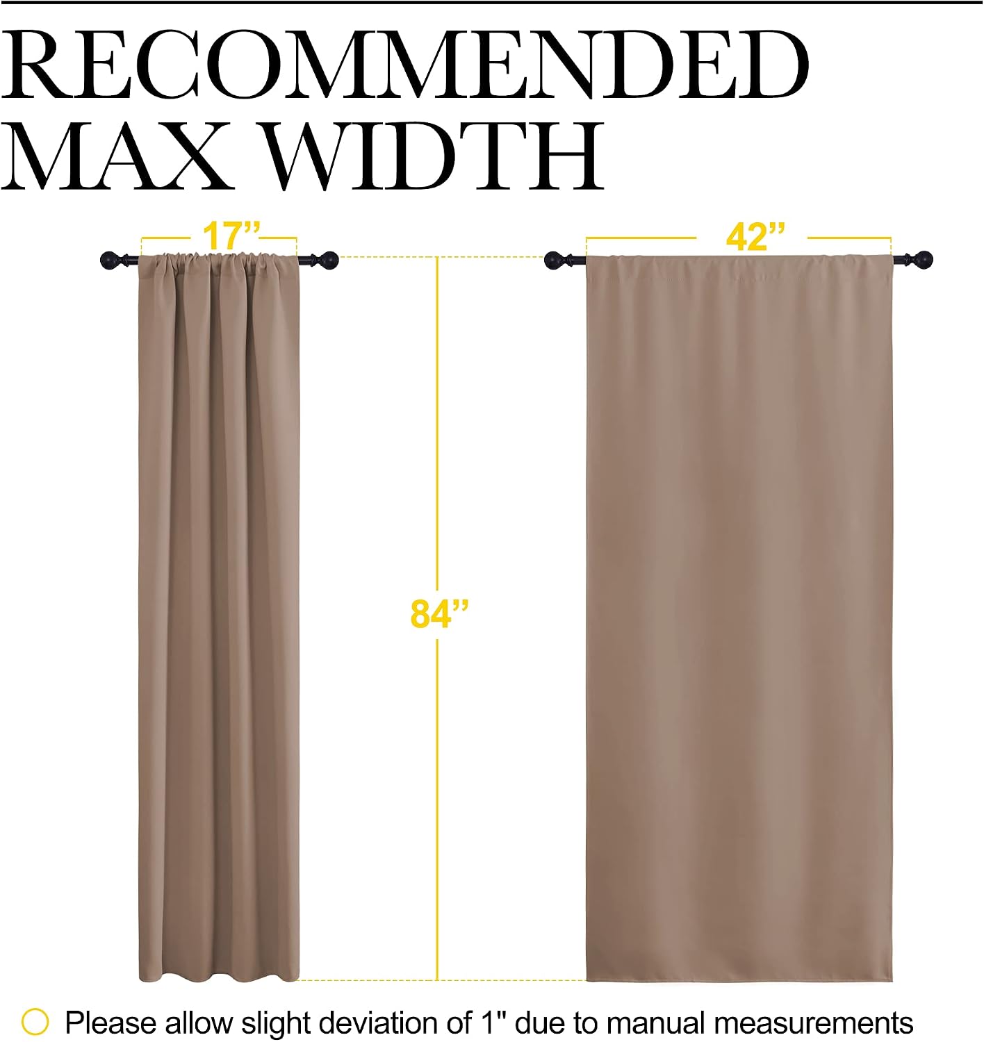 NICETOWN Blackout Drapes and Curtains for Kitchen - Window Treatment Thermal Insulated Solid Rod Pocket Blackout Curtains/Drapes for…