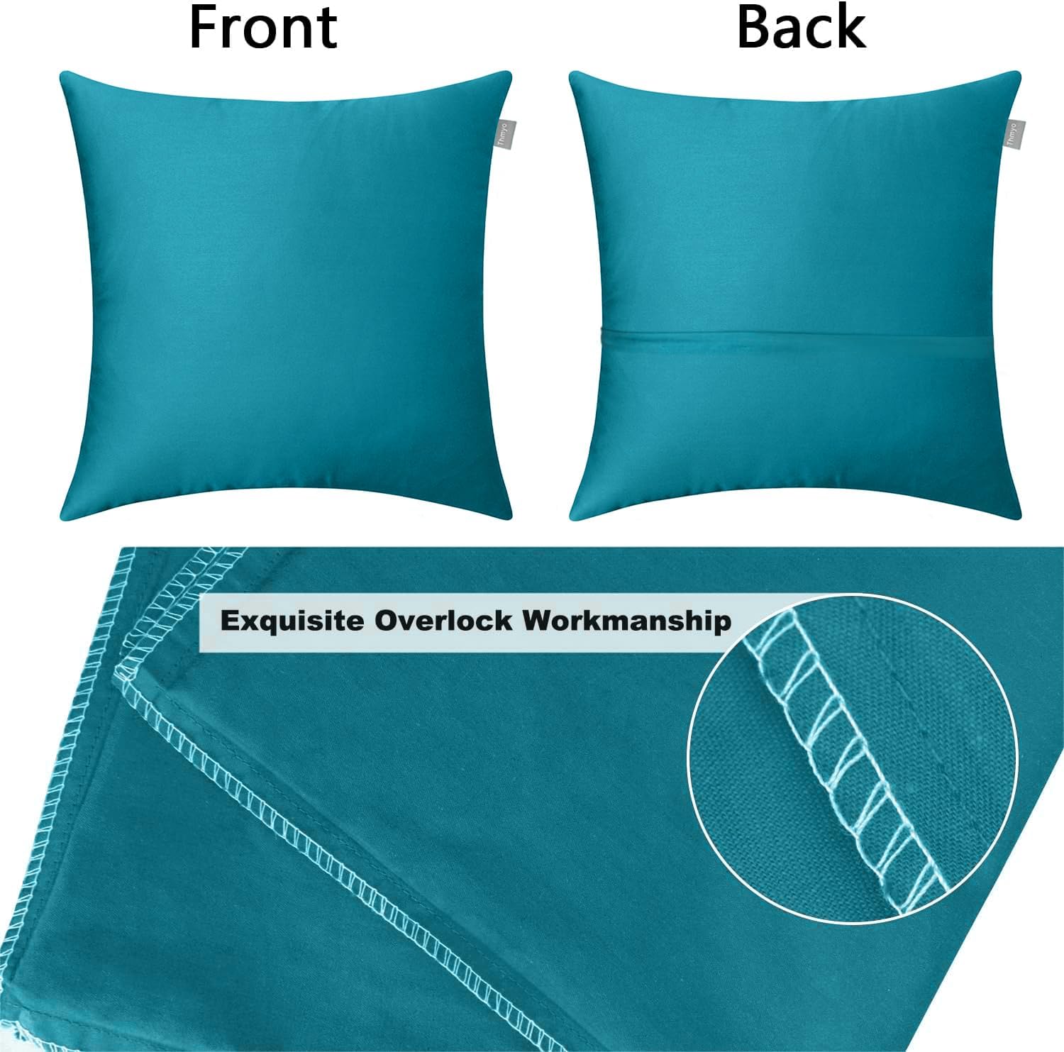 Thmyo 4-Pack 100% Cotton Comfortable Solid Decorative Throw Pillow Case Square Cushion Cover Pillowcase Sublimation Blank Pillow Covers DIY…