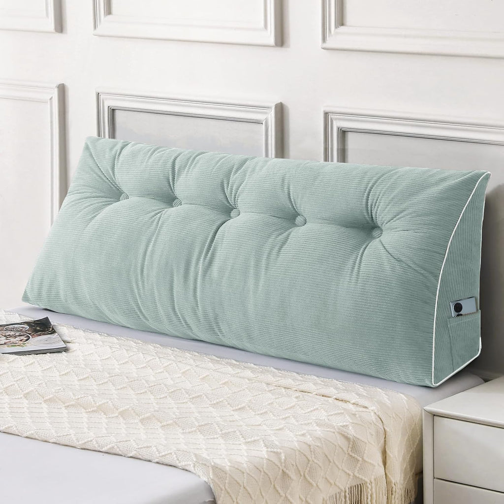 Sasttie Headboard Pillow Full, Wedge Pillow Headboard for Sitting Up in Bed, Back-Rest Support Triangular Cushion for Reading - Features Re…