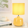 Oslo Small Ceramic Table Lamp for Living Room and Bedroom, Modern Kids Night Table Lamp, Φ7.09×H13.39IN, Bulb Excluded, Yellow