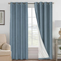 H.VERSAILTEX Linen Blackout Curtains 96 Inches Long 100% Blackout Thermal Insulated Textured Linen Look Curtain Draperies Anti-Rust…