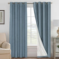 H.VERSAILTEX Linen Blackout Curtains 84 Inches Long 100% Blackout Thermal Insulated Textured Linen Look Curtain Draperies Anti-Rust…