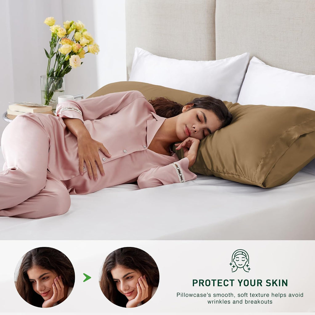 Lovescabin Love's cabin Satin Body Pillowcase 20x54, Cooling Pillow Cover for Hair and Skin, Silky Smooth with Envelope Closure, Similar to…