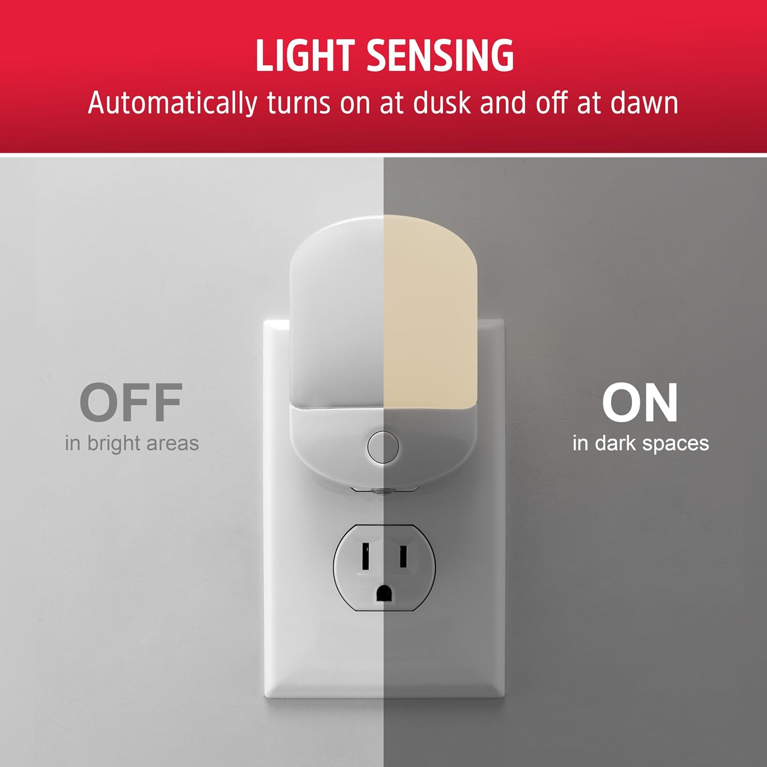 Energizer Night Light, Color Changing, Nightlight for Bedroom, Bathroom, Nursery, Hallway, Kitchen, White Base, 81567