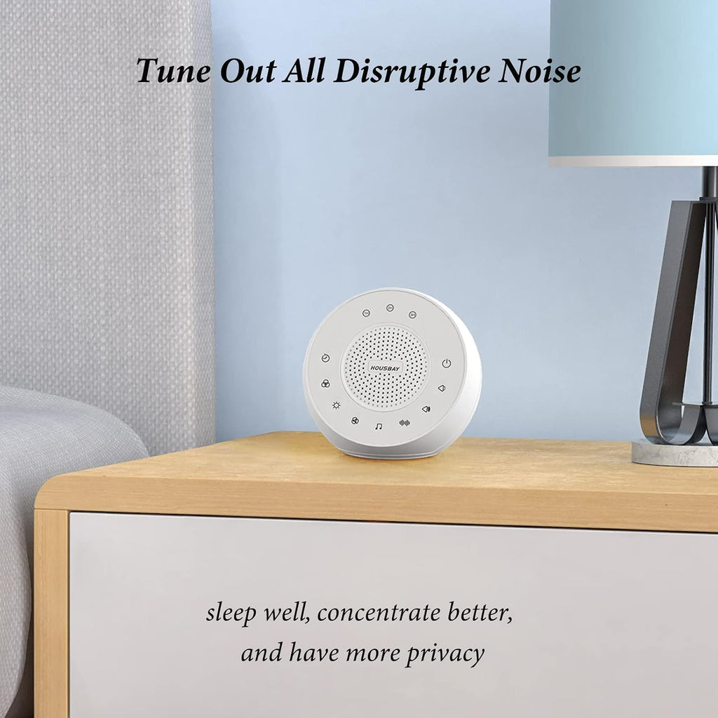 Housbay Glows White Noise Sound Machine, 31 Soothing Sounds, Colored NightLight for Kids & Baby, Small Travel Sleep Machine & Noise…