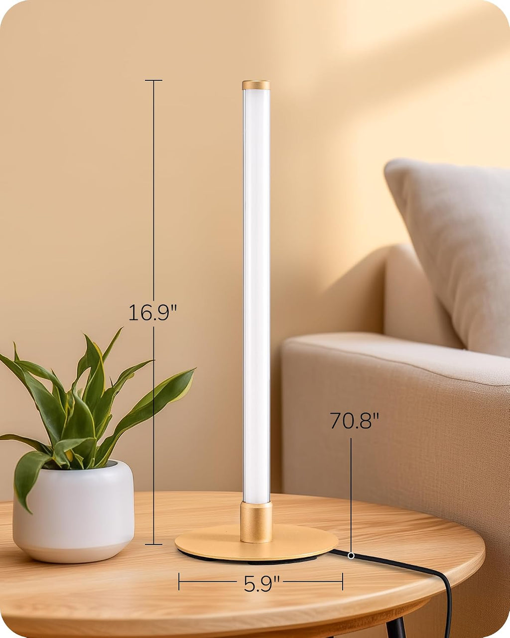 Edishine Modern Table Lamp, LED Bedside Lamp with 360° Illumination, Stepless Dimming & 3 Color Temperature, Nightstand Lamp for Bedro…