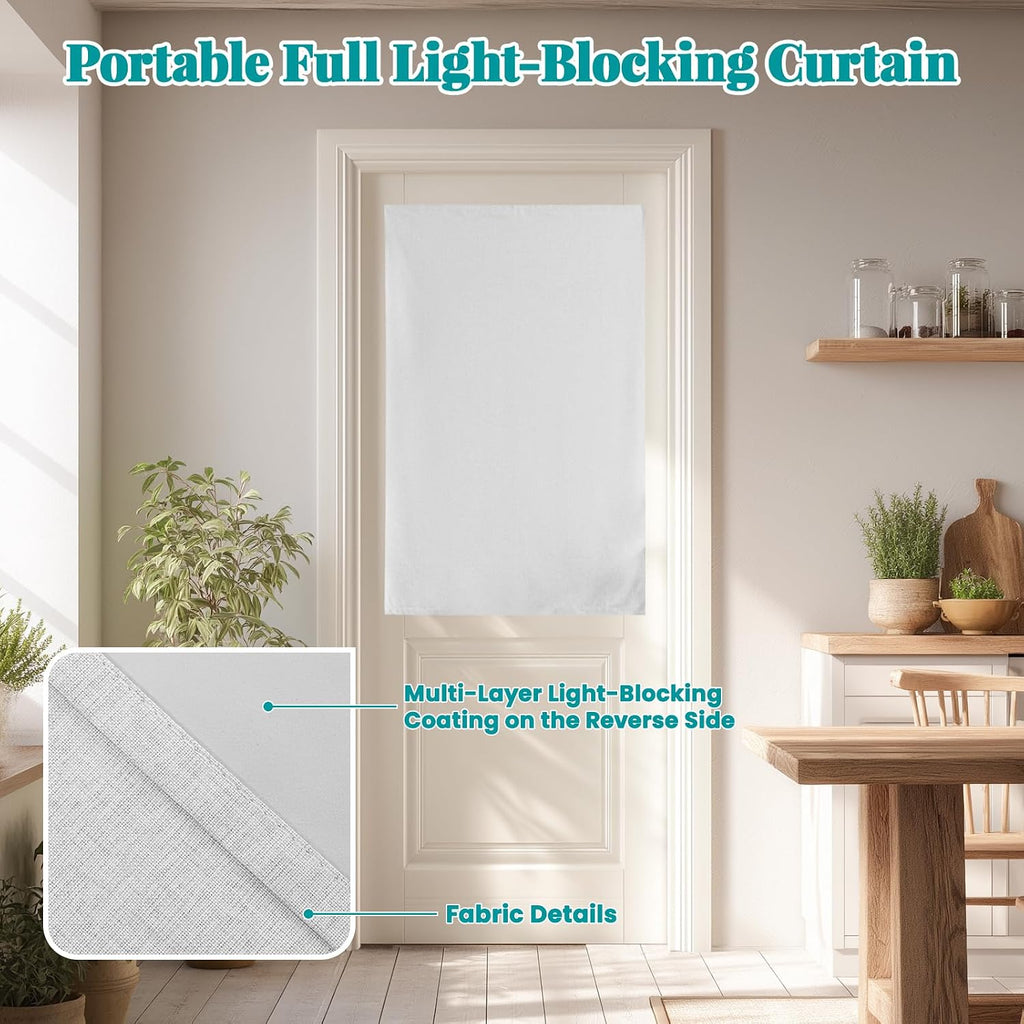 100% Blackout French Door Curtains, Room Darkening Shades Small Window Curtain Drapes Thermal Insulated Tricia Door Blinds for Classroom…