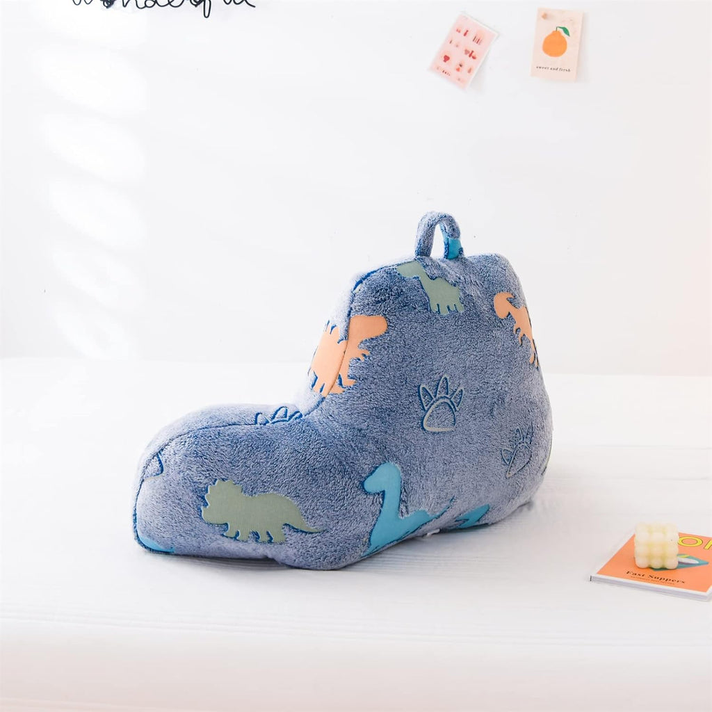Aimuan Reading Pillow Glow in The Dark Bed Rest Wedge kids Glow Backrest Pillow Dinosaur Print with Arms Back Support for Sitting Up in…