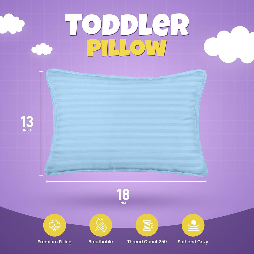 Utopiabedding Utopia Bedding Toddler Pillow (Light Blue, 2 Pack), 13x18 Small Kids Pillow for Sleeping, Soft and Breathable Cotton Blend Sh…