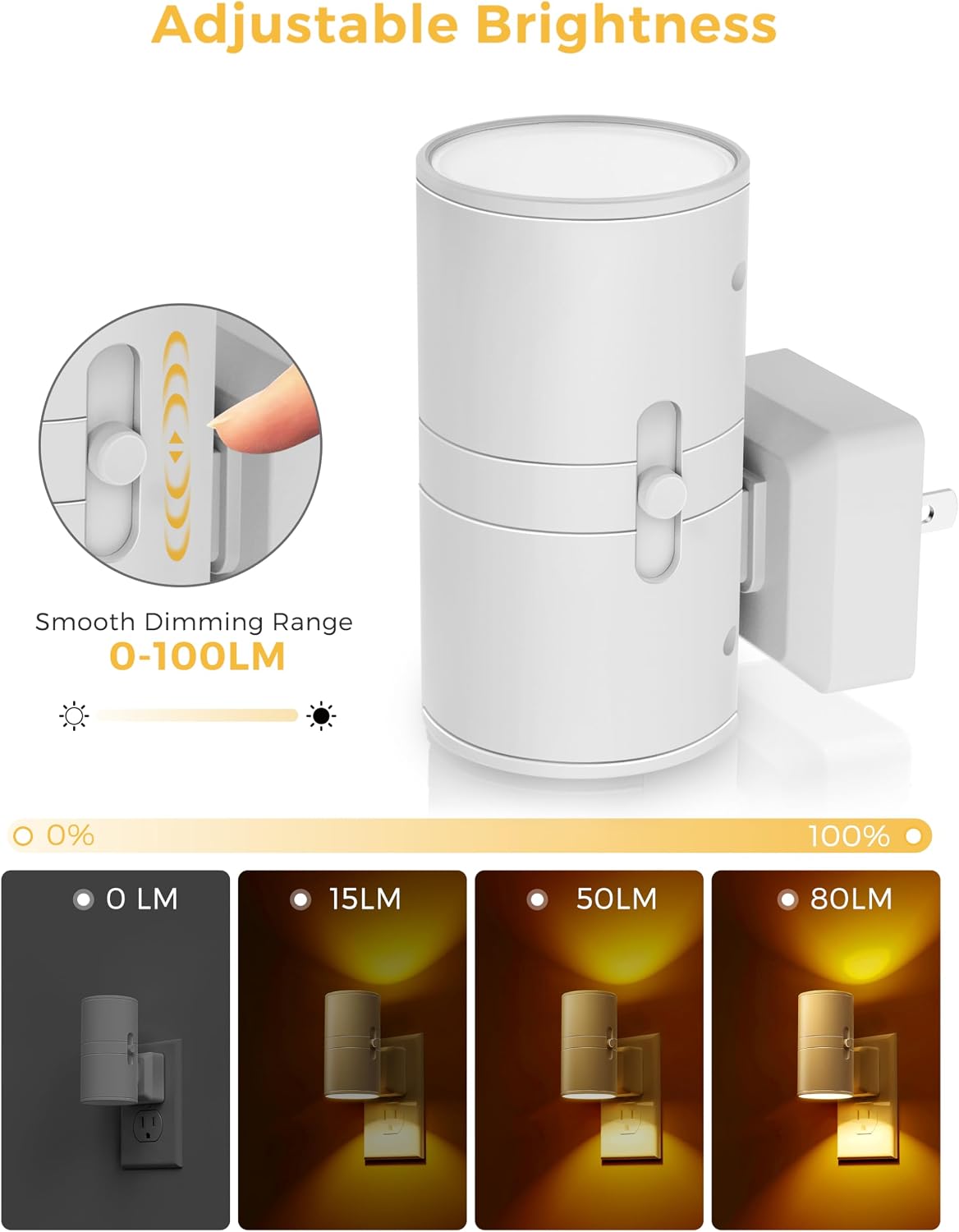 L LOHAS LED Night Light, Amber Nightlight, Dimmable Night Light 100LM, Light Sensor, Yellow Nightlight, Sleep Light for Kids, Soft & Warm…