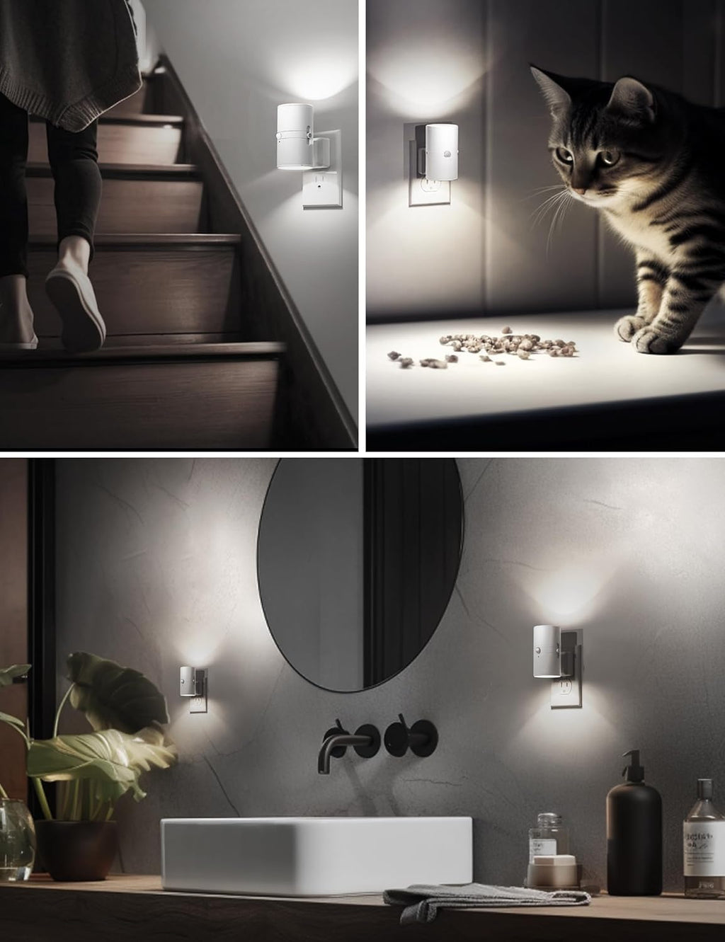 L LOHAS LED Motion Sensor Night Light, [2 Pack] Bright Night Light, 5000K Daylight White, Motion Activated Nightlight, Dimmable 0-100LM…