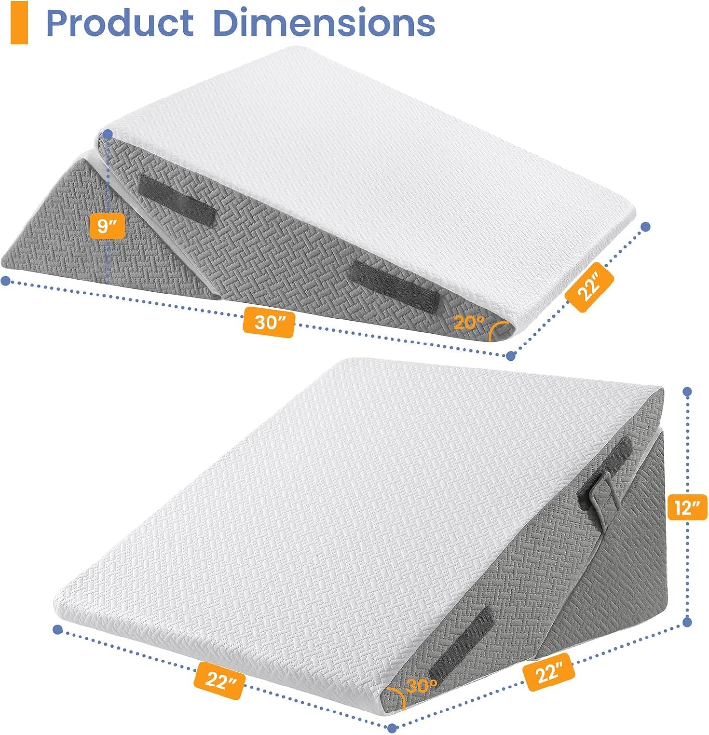 Sasttie Wedge Pillow for After Surgery, Adjustable Bed Wedge Pillow Headboard for Acid Reflux, Sleeping, Neck & Back Support, with Removabl…