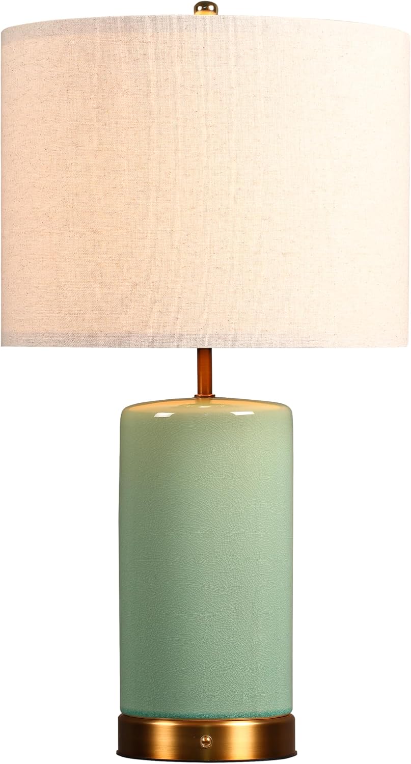 O’Bright Dune - Battery Powered Table Lamp, Rechargeable Cordless Ceramic Lamp, Full-Size 24 Inch Height, 4-Level Dimming, Smart Safety…