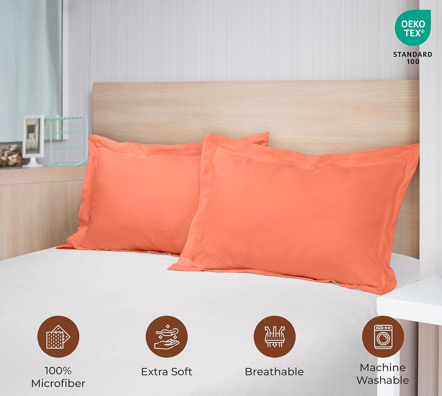 Royalelinens Royale Linens Pillow Shams 2 Pack King Size 20x36 Inch - Brushed 1800 Microfiber - Bed Pillow Shams, Wrinkle Resistant Super S…