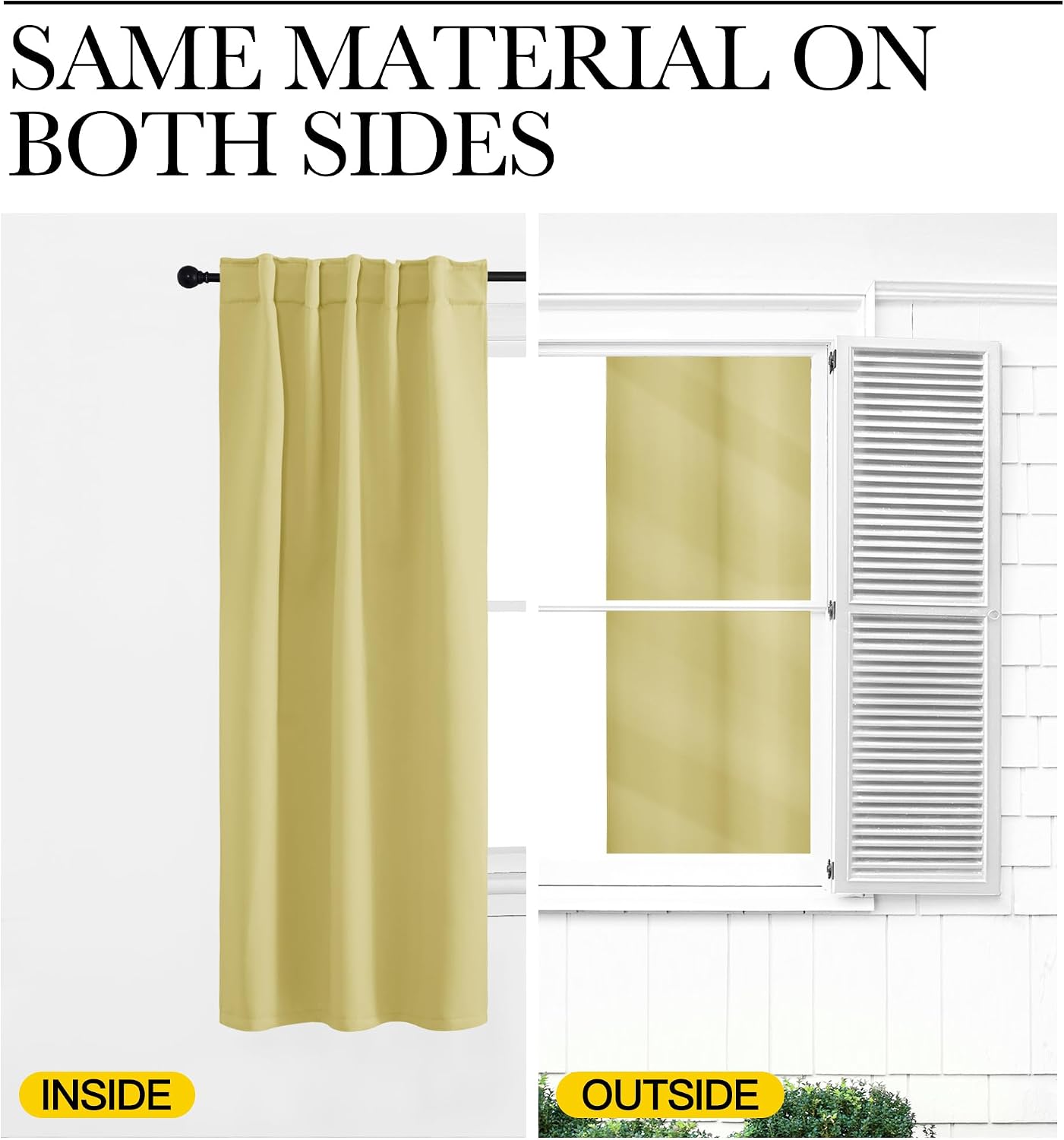 NICETOWN RV Curtains for Camper Windows - (Paler Yellow Color) 34x54 Inch, 2 Panels Set, Thermal Insulated Room Darkening Blackout…