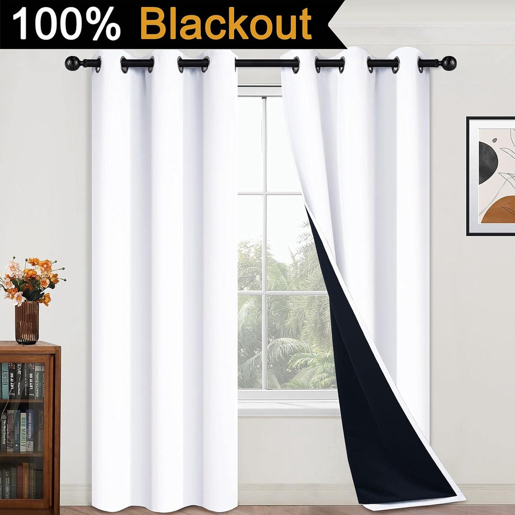 Yakamok Full Blackout Curtains 84 Inches Long, Blackout Curtain Panels for Bedroom, 2 Thick Layers Grommet Top Thermal Insulated Drapes with…