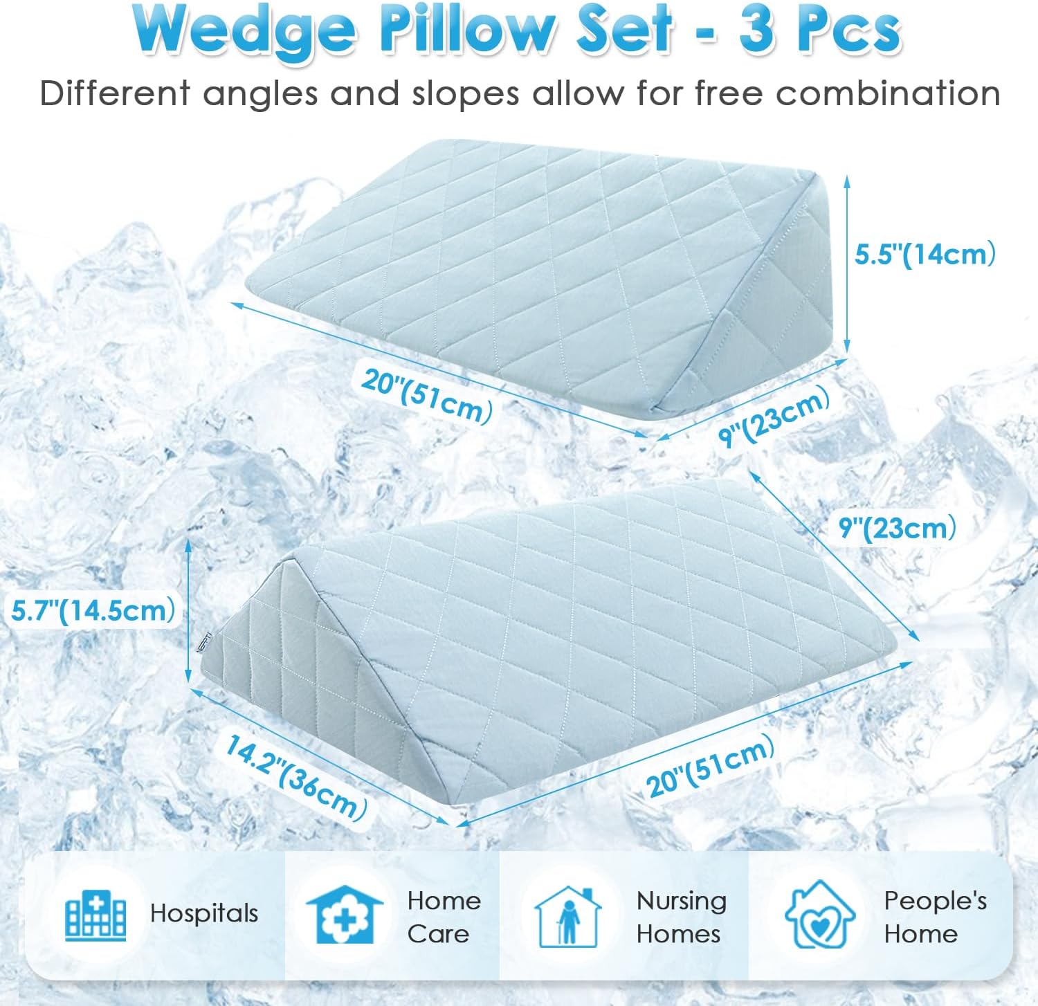 NEPPTthy NEPPT Wedge Pillow Body Position Wedges Back Positioning Elevation Pillow Case Pregnancy Bedroom Eevated Body Alignment Ankle…