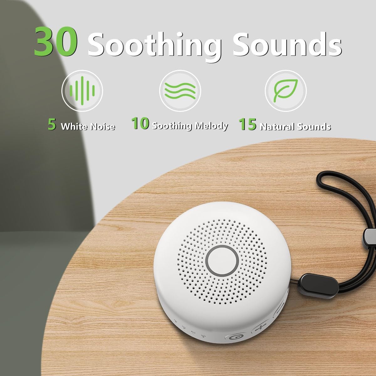 Sleepbox Portable White Noise Machine 30 Soothing Sounds Rechargeable Battery Small for Travel 32 Volume Control Noise Canceling Sleep Mach…