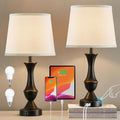 Luvkczc Touch Table Lamps Set of 2, 22" Tall Bedside Lamps with USB C+A Ports, Dimmable Nightstand Lamps, Table lamp for Bedrooms, Living…