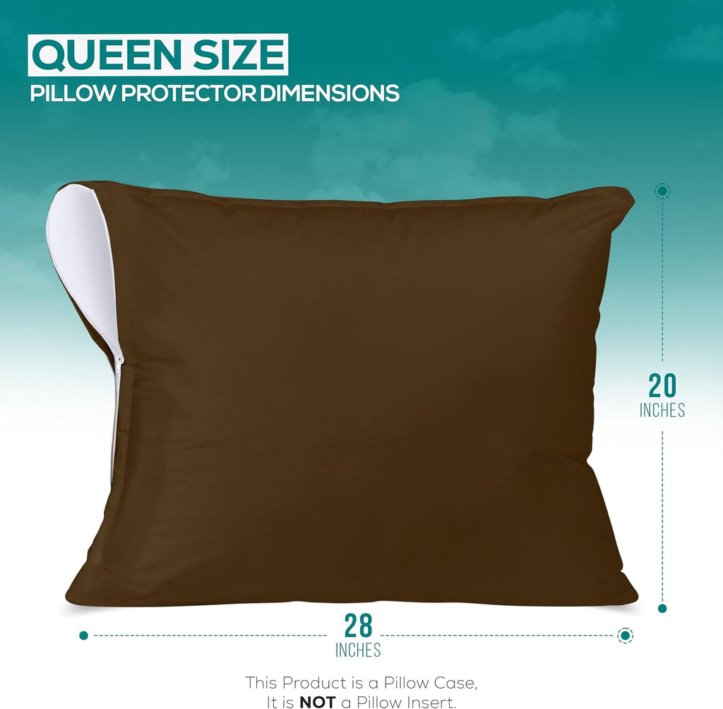 Utopiabedding Utopia Bedding 100% Waterproof Pillow Protectors with Zipper Queen Size (Set of 2), Bed Bug and Dust Mite Proof Zippered Pill…