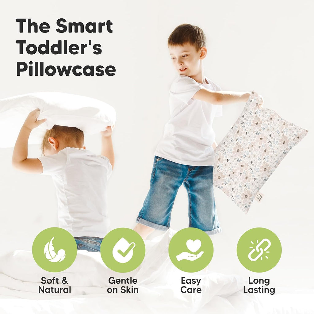 KeaBabies Toddler Pillowcase 13"x18" - Organic Cotton Toddler Pillowcase for Kids, Boys, Girls, Soft & Durable Cotton Cover for Miniature…