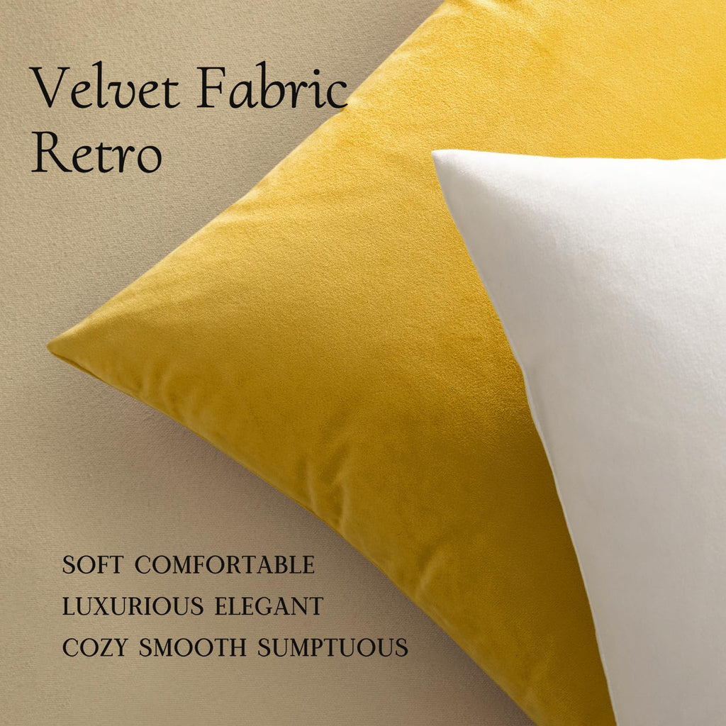 Miulee Velvet Throw Pillow Covers 20x20 Inch, Pack of 2 - Pure White, Soft Solid Decorative Pillow Covers Cushion Cases Modern Luxury Home…