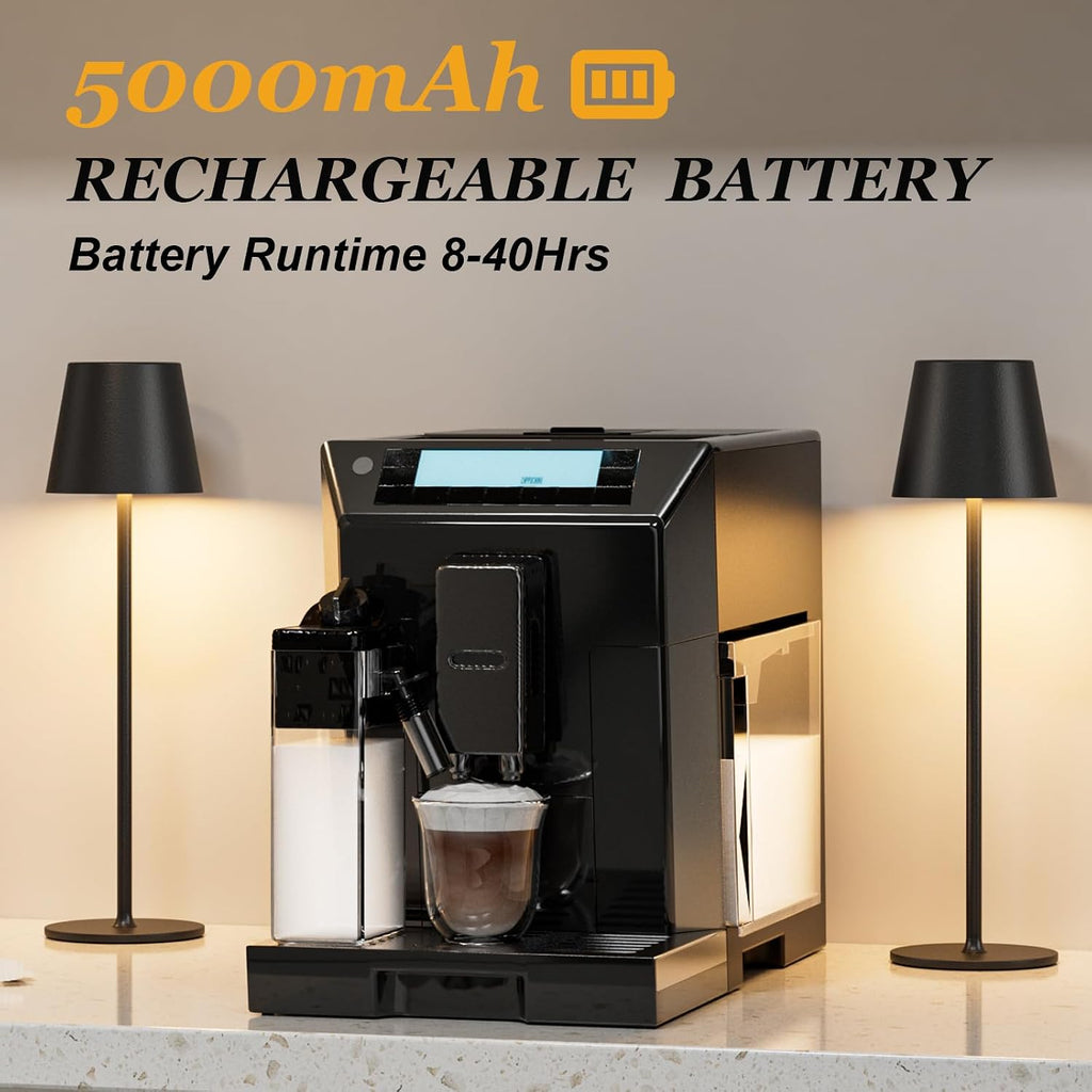 Kakanuo Cordless Table Lamp Rechargeable Black - KK 4 Pack Battery Operated Lamp for Dining Table, 3 Color Stepless Dimming Wireless Lamp…