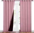Nicetown Crystal Pink Full Shade Curtain Panels, Pair of Energy Smart & Noise Blocking Out Blackout Drapes for Dining Room Window, Thermal…