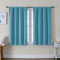 Simplebrand Ava Turquoise Short Blackout Curtains for Bedroom 45 Inches Long 2 Panels Set, Solid Thermal Insulated, Energy Saving Window Tr…