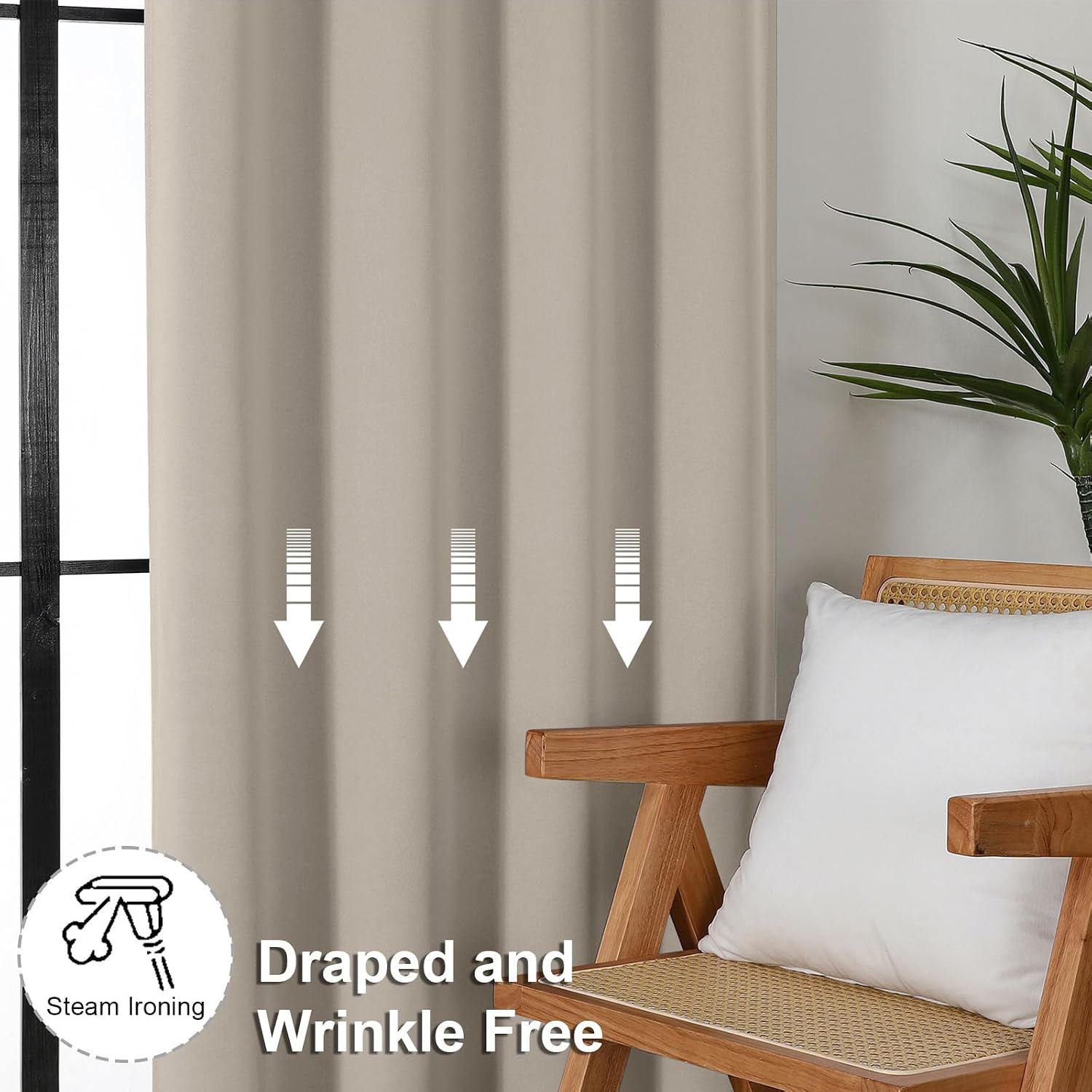 Simplebrand Blackout Extra 10ft Curtains for Patio 120 Inches Long 2 Panels Set, Solid Thermal Insulated Energy Saving Rod Pocket Window Tr…