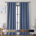 Simplebrand Ava Denim Blue Blackout Curtains for Bedroom 96 Inches Long 2 Panels, Thermal Insulated, Energy Saving Living Room Window …