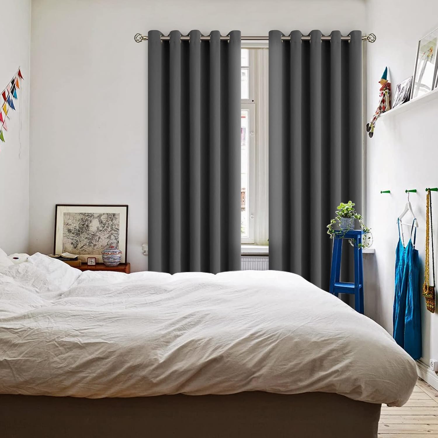 BGment Blackout Curtains for Bedroom - Grommet Thermal Insulated Room Darkening Curtains for Living Room, Set of 2 Panels (70 x 84 Inch, Da…