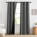 NICETOWN 100% Blackout Curtains 84 Inches Long, Grey Blackout Curtains for Bedroom - 2 Panels, 42x84 Inch, Room Darkening Drapes for…