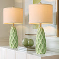 27.5" Ceramic Table Lamps for Living Room Bedroom Lamps Set of 2 Modern Boho Bedside Lamps Night Stands Farmhouse Vintage Large…