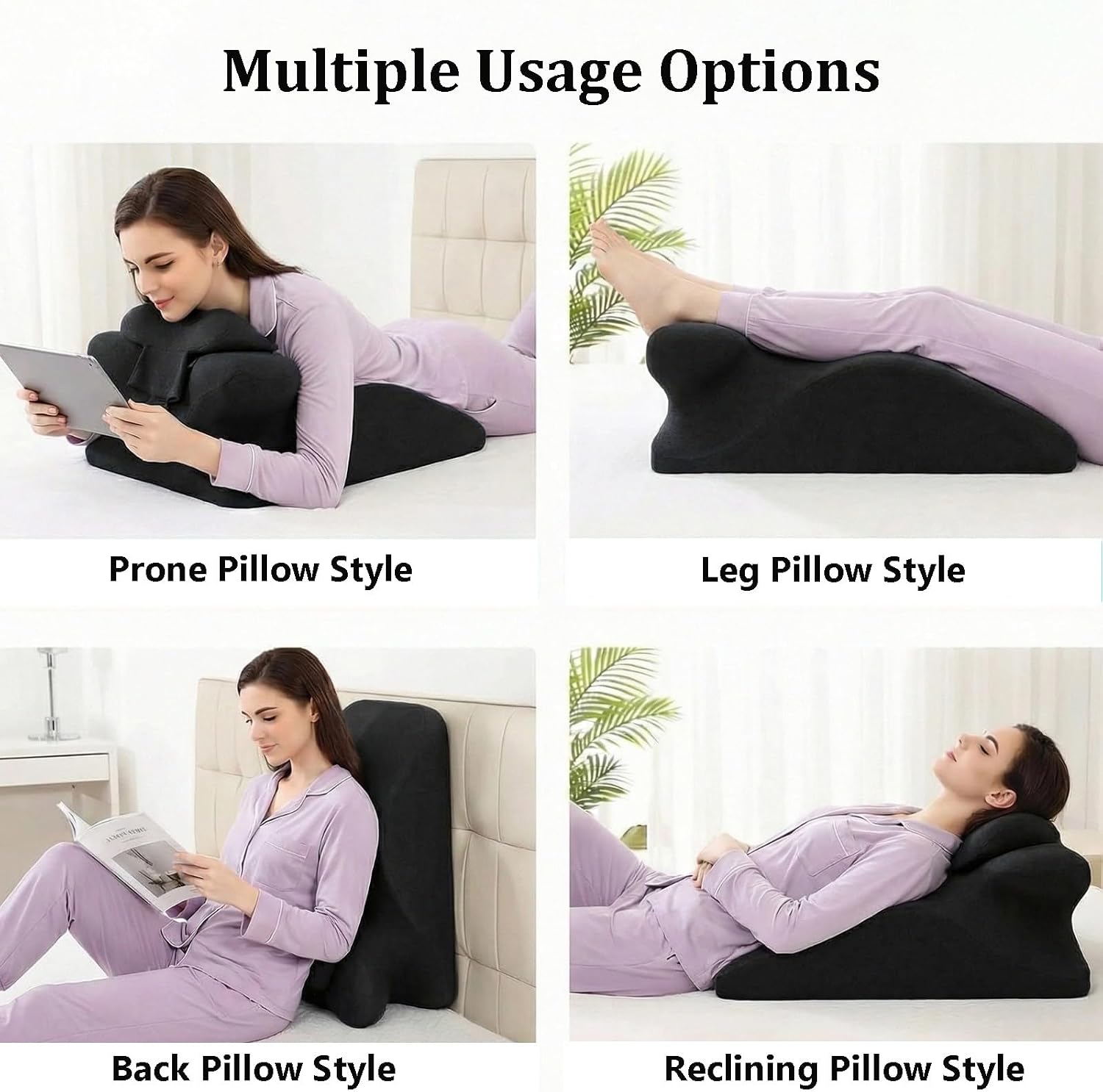 Generic Memory Foam Ergonomic Rest Pillow, Multi-Use Reading & Prone Sleep Pillow for Back Support, Comfortable Wedge for Sitting Up…