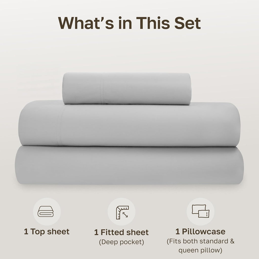 CaliforniaDesignDen California Design Den Twin XL Sheet Sets - Soft 100% Organic Cotton Sheets with Deep Pockets, Crisp Percale, Breathable…