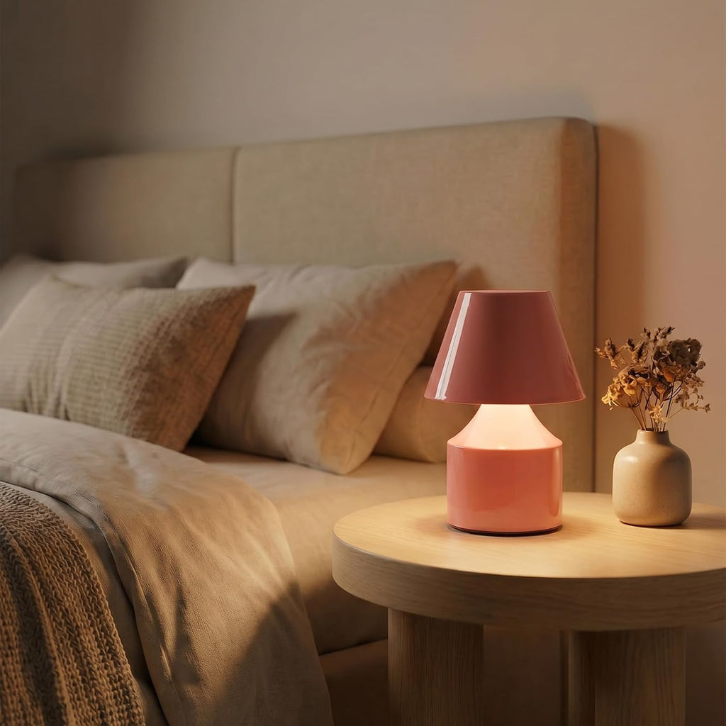 AUGE LIGHT Mini Tap Lamp, Touch Control Night Light, Type-C Rechargeable Cordless Table Lamp for Bedroom, Living Room, Kids' Gift, Pink