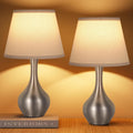 Seealle Touch Table Lamps for Bedroom Set of 2,3-Way Dimmable Small Bedside Lamps for Night Stands with Wires, Silver Desk Lamps for Kids…