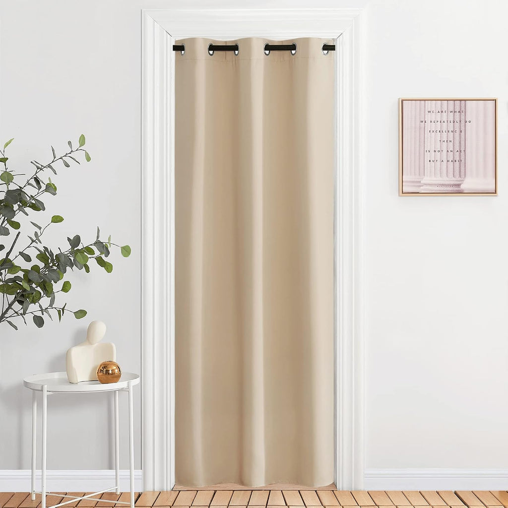 NICETOWN Doorway Curtains, Room Darkening Curtain and Drape Energy Efficient Warmth Grommet Curtain for Office & Classroom (Biscotti…