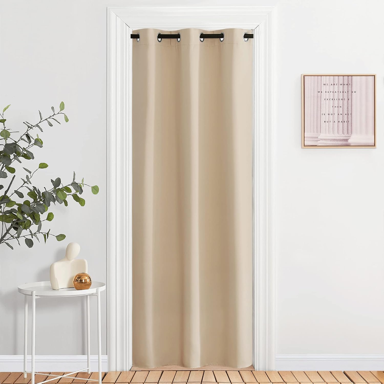 NICETOWN Doorway Curtains, Room Darkening Curtain and Drape Energy Efficient Warmth Grommet Curtain for Office & Classroom (Biscotti…