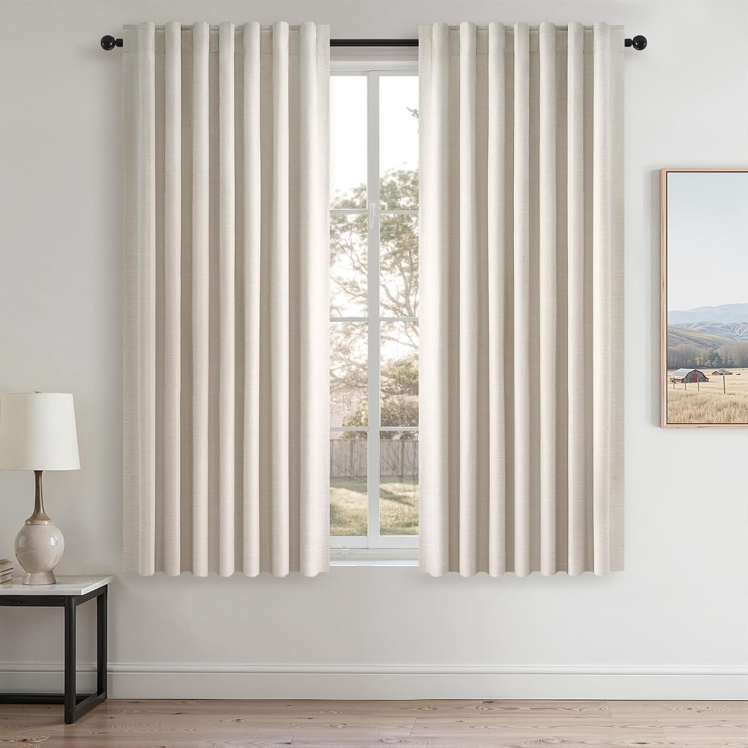 Topfinel 54 Inch Long Blackout Tiers Curtains for Small Window Elegant Short Curtain Drapes for Livingroom Bedroom Thermal Insulated Linen…