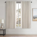 Topfinel 78 Inch Long Linen Blackout Curtains 2 Panels Set for Bedroom Back Tab Rod Pocket Pleated Boho Farmhouse Room Darkening Curtains f…